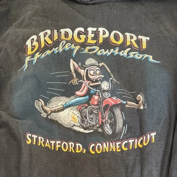 Harley-Davidson Black Long Sleeve Tee with Red and Yellow Flames - Picture 5 of 5